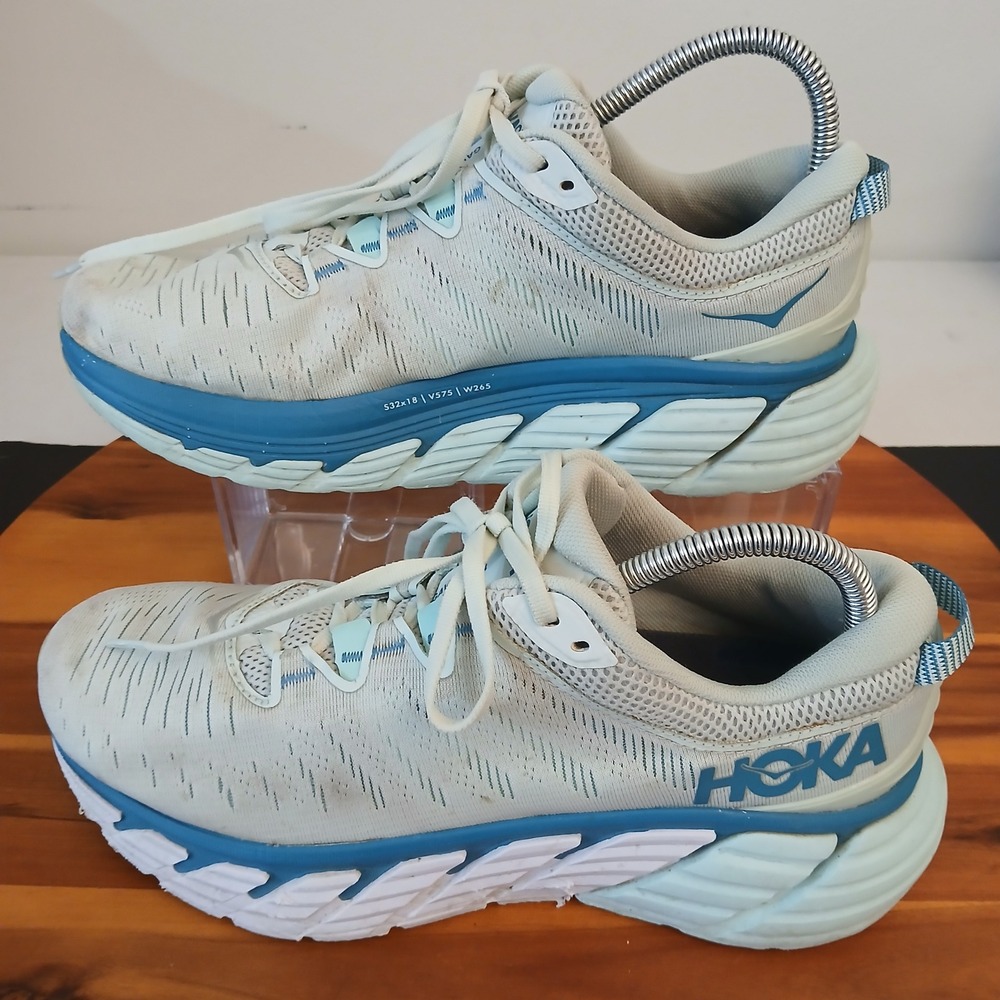 Hoka Gaviota 3 Womens 9.5 B Blue White  Running Shoes Sneakers Athletic